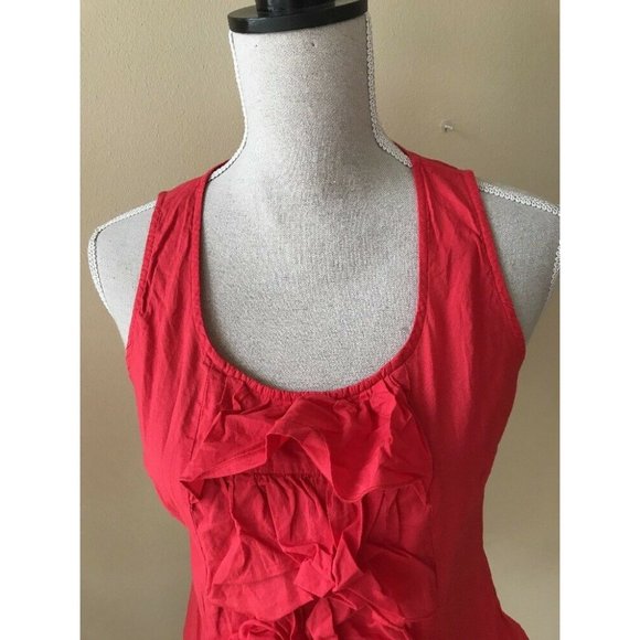 FEI Anthropologie Coral Tiered Tank Top Ruffle - Picture 2 of 6